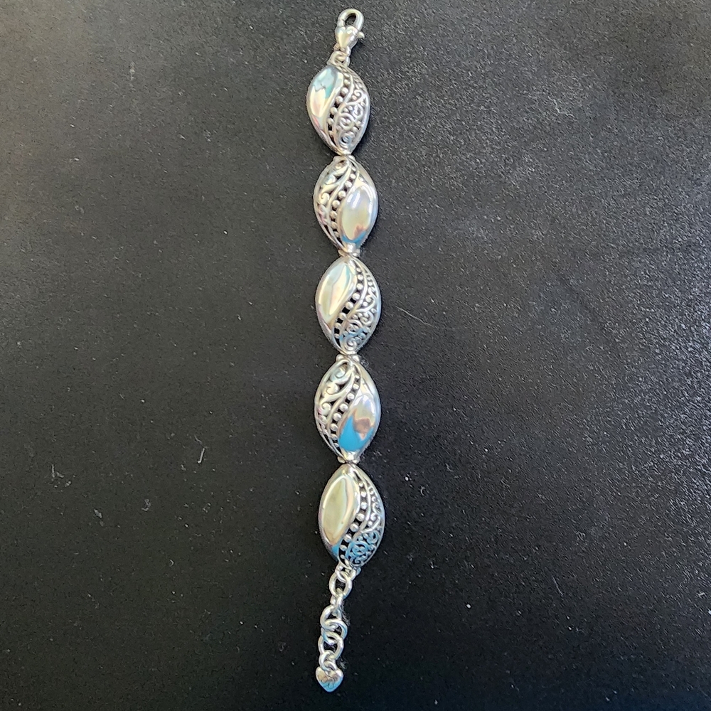 Brighton Silver Filigree Bracelet with Vintage Charm